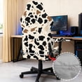thumbnail image 4 of SCRAWLGOD Cow Print Black Beige Set of 4 Gaming Chair Covers Slipcovers Non-Slip Dustproof Rotating Armchair Slipcovers Stretch Gamer Chair Cover with Armrest Covers, 4 of 7
