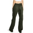 thumbnail image 3 of Revolt PLUS SIZE Women's Juniors Baggy Straight Leg Carpenter Cargo Pants (Olive, 16 Plus), 3 of 9