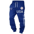 thumbnail image 4 of IWRICH USA Flag Sweatsuit for Men Plus Size Long Sleeve Hoodies Elastic Waist Drawstring Sweatpants 2 Piece Workout Tracksuits Blue M, 4 of 5