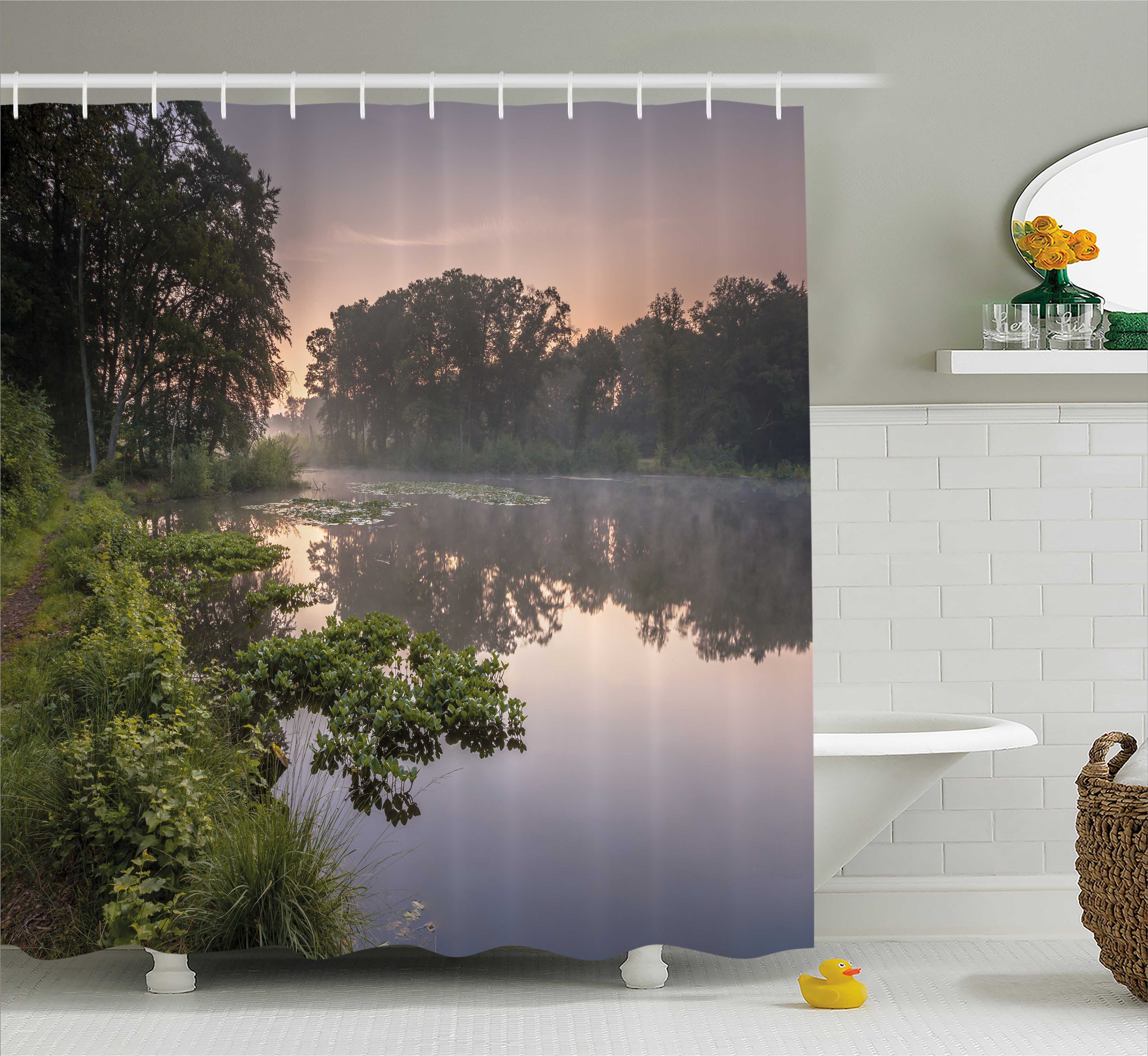 Forest Shower Curtain, Lake in Natura Reserve Springendal Netherlands