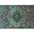 thumbnail image 1 of Ahgly Company Indoor Rectangle Medallion Light Blue Traditional Area Rugs, 6' x 9', 1 of 4