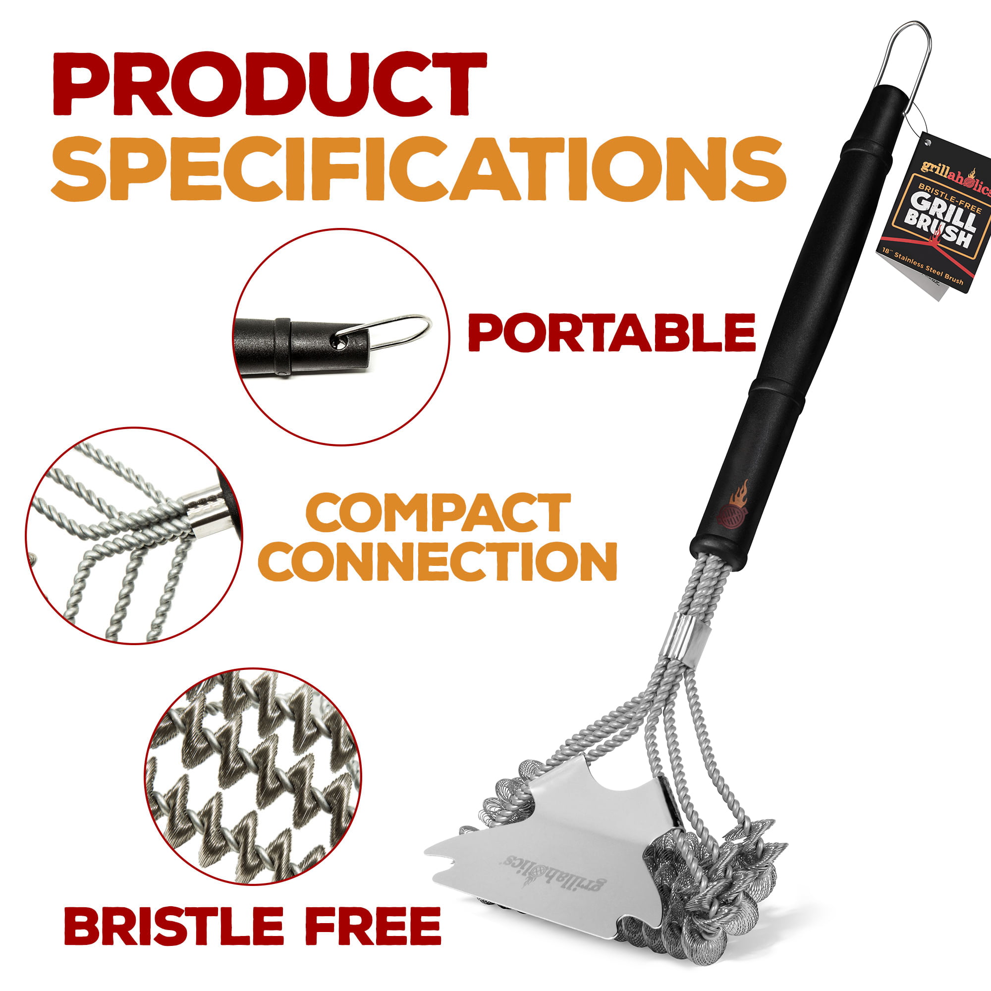 Bristle-free Grill Brush and Scraper – GiveaGiftstore