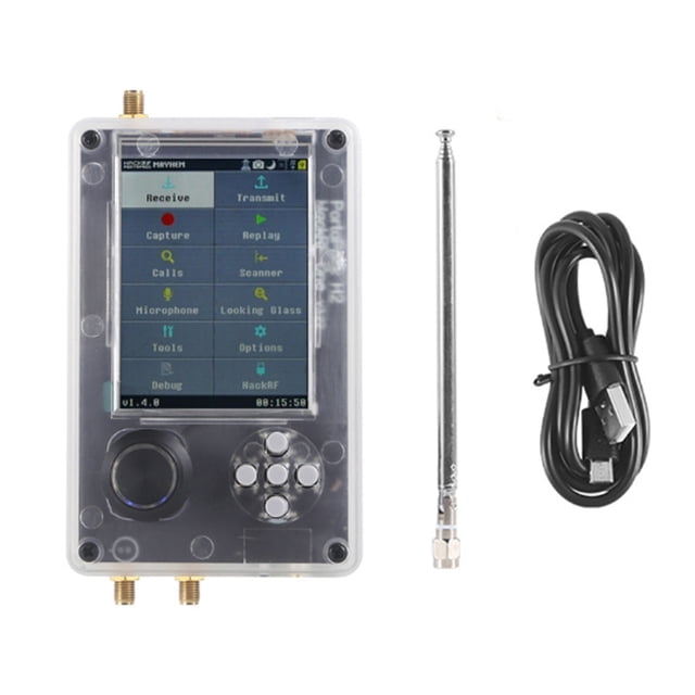 Portapack H2 Receptor de radio definido por software Receptor de señal de radio portátil Receptor de radio con pantalla digital de 3,2 pulgadas