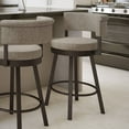 thumbnail image 2 of Strick & Bolton  Rosco Swivel Bar Stool Beige Fabric / Grey Metal Matte Fabric, 2 of 2