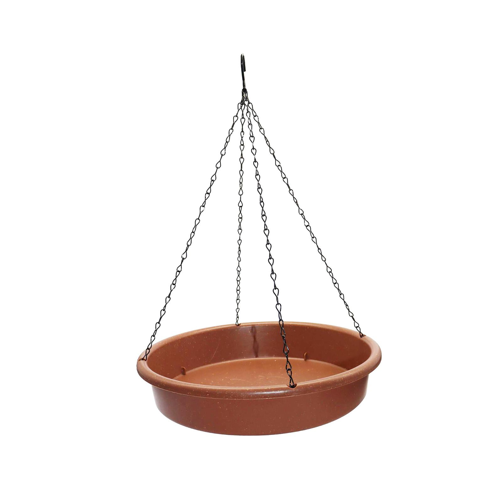 Bird Waterer with Metal Hooks, Hanging Bird Bath and Chain, Bird Water Bowl, Bird Feeder for Outdoor Patio Tree Parrot