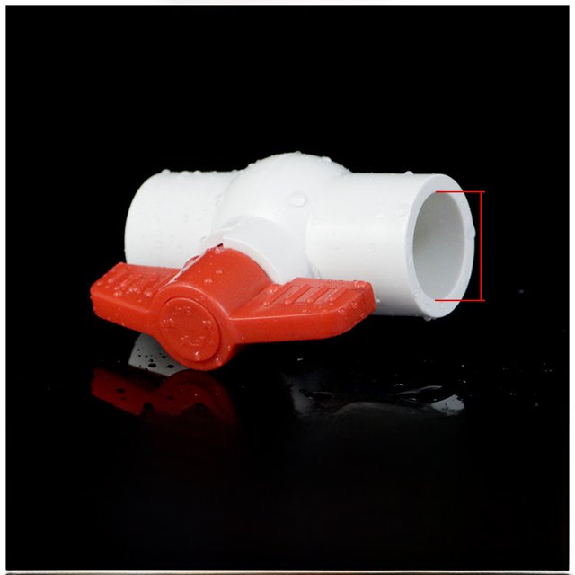 Válvula de bola de PVC, tubería de suministro de agua, válvula de plástico, enchufe de interruptor, tuberías de agua superiores e inferiores, tubería recta