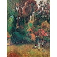 thumbnail image 2 of Gauguin, Paul 19x24 Black Ornate Wood Framed with Double Matting Museum Art Print Titled - Huts Under The Trees, 2 of 4