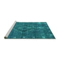 thumbnail image 2 of Ahgly Company Machine Washable Indoor Square Oriental Turquoise Blue Industrial Area Rugs, 5' Square, 2 of 4