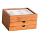 thumbnail image 4 of Joyero de madera de 3 con compartimentos, contenedor con cajones, organizador de joyas de madera para manualidades, relojes y tocador., 4 of 8