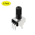 thumbnail image 1 of Potenciómetro Uxcell 500K Ohm Resistencia Variable Resistores de una vuelta Rotary de película de carbono 5pack, 1 of 5