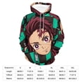 thumbnail image 2 of Demon Slayer Unisex Adult Hoodie Casual Hooded Sweatshirt Pullover Novelty 3D Printed Sweater Jacket XL, 2 of 8
