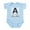 Sky Blue, variant on CafePress - A Is For Allah Infant Bodysuit - Baby Light Bodysuit, Size Newborn - 24 Months