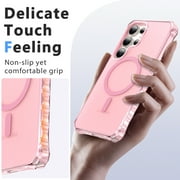 for Samsung Galaxy S25 Ultra Magnetic Case, Military Grade Drop Protection Anti-Yellowing Phone Cover Compatible with Mag-Safe - Rugged Shockproof Protective Case for Samsung Galaxy S25 Ultra, Pink