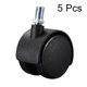 thumbnail image 3 of Ruedas de muebles de 2 pulgadas de nylon con vástago roscado M10 x 15 mm, ruedas giratorias con freno de 38 lb de capacidad cada una, 5 piezas, 3 of 4