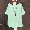 thumbnail image 2 of T Shirts For Women Womens Tops Summer Short Sleeved Solid Color Casual Loose Cloud Cotton Comfortable Top, 2 of 7