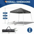 thumbnail image 6 of 8x8ft Pop Up Canopy Tent, Outdoor Tent Canopy Foldable Portable Canopies for Camping, Patio, Easy Up Gazebo Canopy with Carry Bag Slant Legs, Dark Grey, 6 of 11