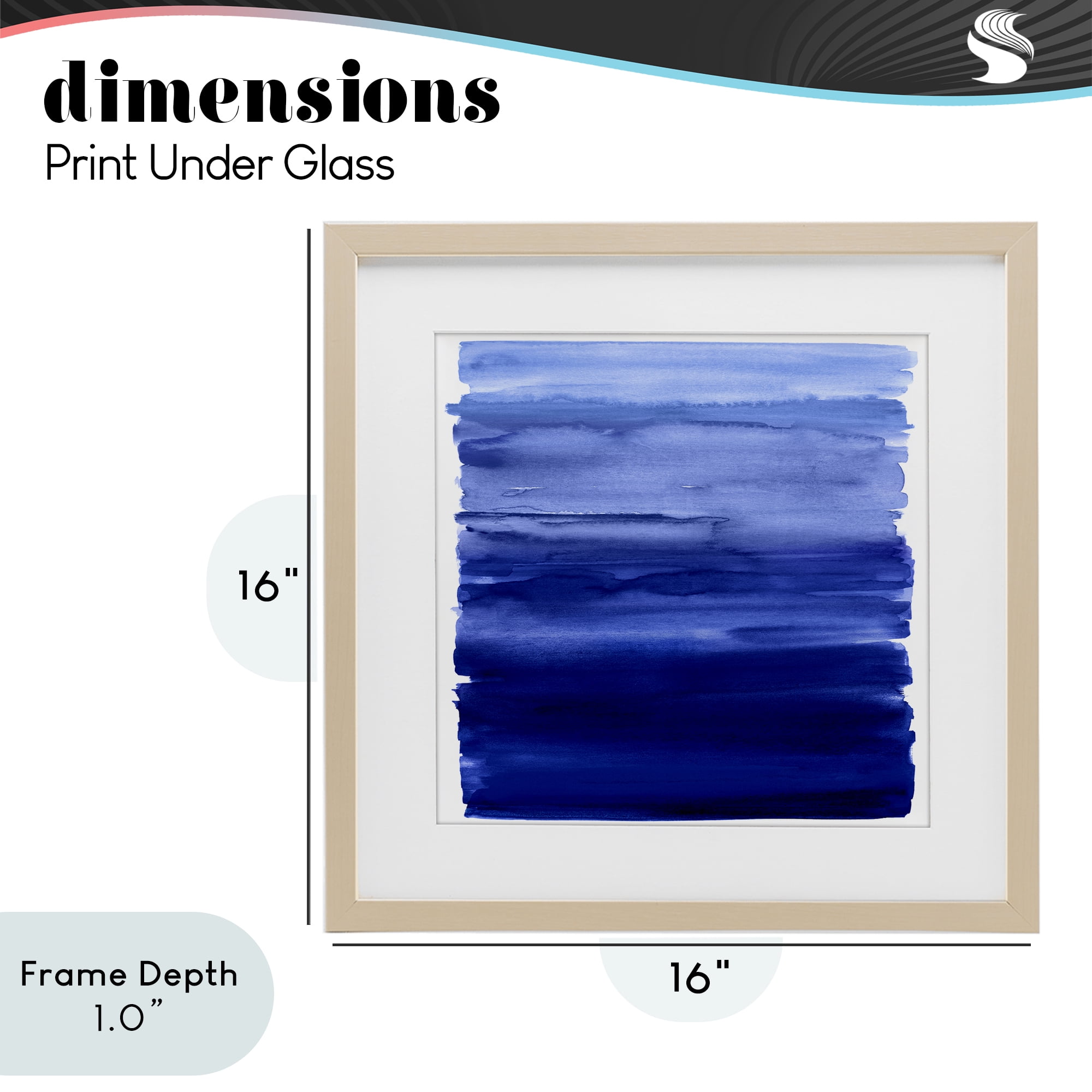 Stupell Industries Indigo Ombre Gradient Birch Framed Print Under Glass, design by Allie Corbin