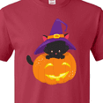 thumbnail image 4 of Inktastic Black Cat, Pumpkin, Cat With Witch Hat, Halloween T-Shirt, 4 of 5