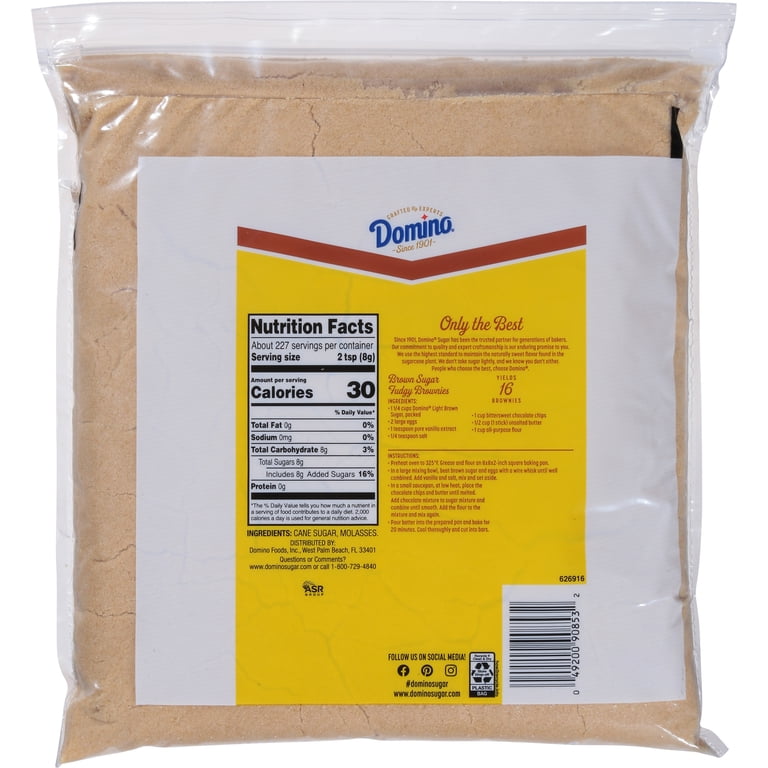 Domino Pure Cane Light Brown Sugar 4 lb Zipper-Pak - Walmart.com
