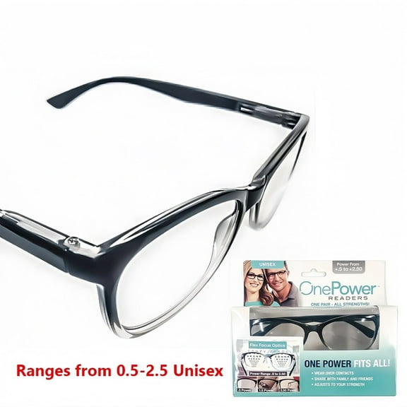 Auto-Focus Reading Glasses for Men & Women - Adjustable Magnification (0.5 to 2.75) | Lightweight Flex Hinge Readers | Wear Over Contacts