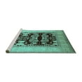 thumbnail image 2 of Ahgly Company Machine Washable Indoor Rectangle Oriental Turquoise Blue Traditional Area Rugs, 2' x 5', 2 of 4