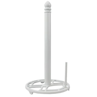 Home Basics Heavy-Weight Cast Iron Free Standing Paper Towel Holder with  Dispensing Side Bar in White HDC63933 - The Home Depot