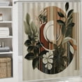 thumbnail image 6 of Orinice Ambesonne Monstera Shower Curtain, Abstract Earth and Neutral Colors Medieval Bohemian Olive Leaf, Fabric Bathroom Decoration Set with Hooks, 69x72, 6 of 7
