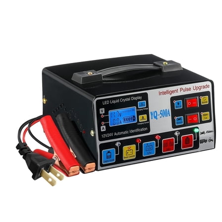 500A Heavy Duty Smart Car Battery Charger 12V/24V Automatic Pulse Repair
