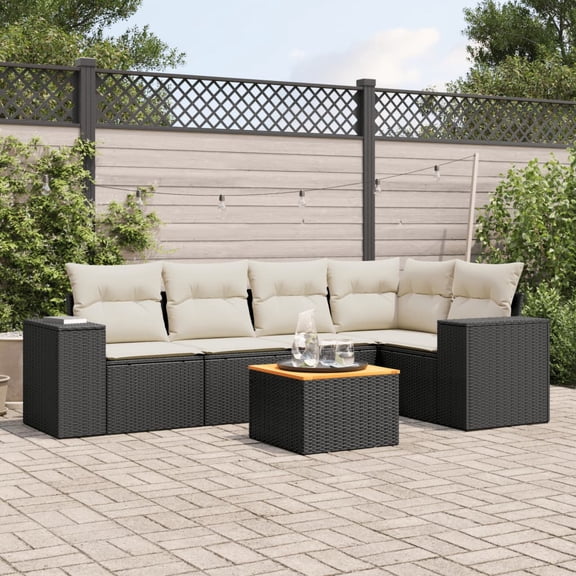 vidaXL Garden Sofa Set Black