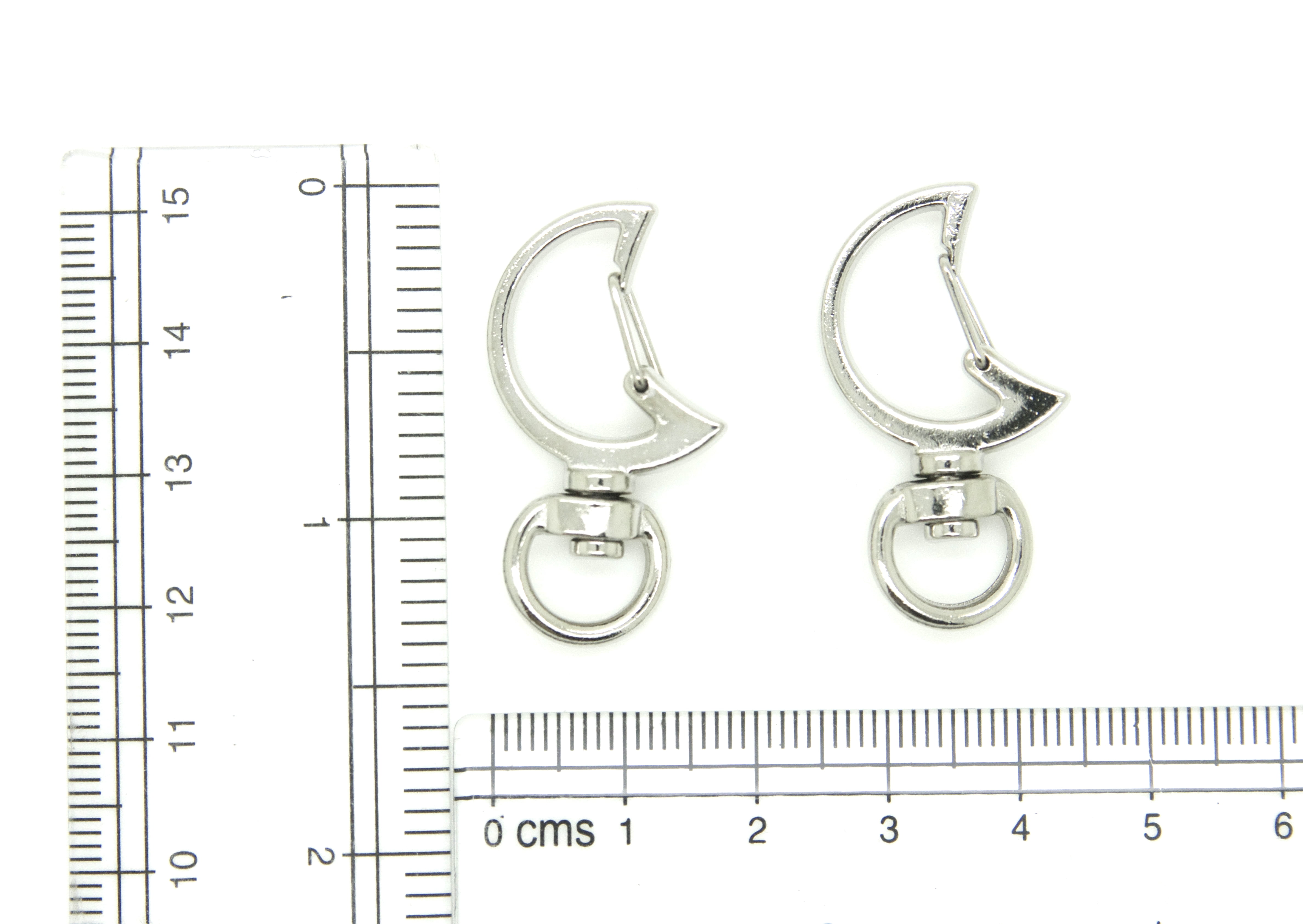 Pack of 100 Metal Moon Shaped Spring Snap Keychain Clip Hanging Buckle Key Ring DIY Craft Key Chains Accessories