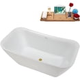 thumbnail image 2 of 59" Streamline NB6300BGL Soaking Glossy White Freestanding Tub and Tray With Internal Drain in Brushed Gold, 2 of 7