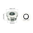 thumbnail image 2 of Uxcell M33*2 Internal Hex Head Pipe Fitting Plug, 3 Pack Male Thread 45# Steel Socket Plug with Sealing Ring, 2 of 5