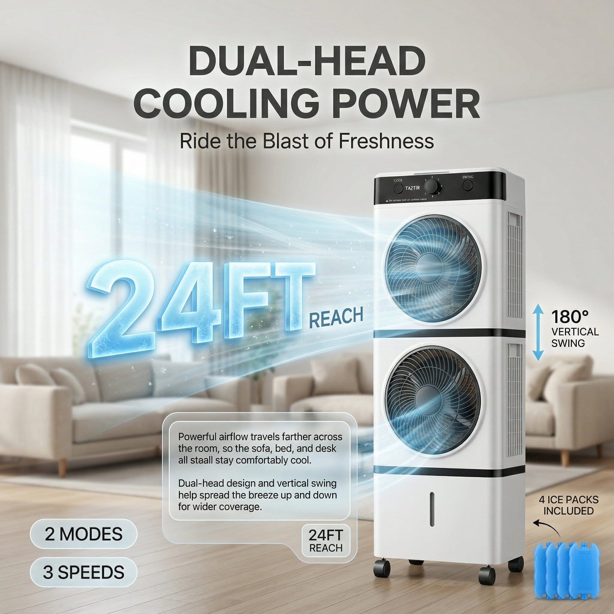 TAZTIR Evaporative Air Cooler for Indoor