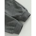 thumbnail image 6 of Loliuicca Toddler Baby Boy Clothes Solid Color Long Sleeve Crewneck Sweatshirt Top Casual Pants Set 2Pcs Fall Winter Outfits, 6 of 7