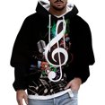 thumbnail image 1 of toraway Sweatshirts pour Hommes Col Rond Coton Hiver Chandail à Capuchon Carnaval de Musique Décontracté Sport Poche Chandail Combinaison d'Instruments Imprimé Style Cinq TTTG, 1 of 3