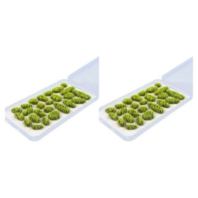 ZheElen 25x Simulation Cluster Green Grass for Train Scenery Decor Accessory Model Landscape Yellow Green 6mm 2Set