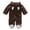 Brown, variant on Newborn Fleece Romper Pajamas Baby Girls Boys Warm Hoodies Jumpsuit Infant Cute Plush Winter Clothes for 0-12M