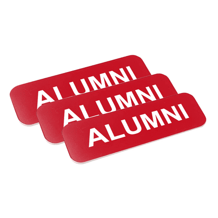 Alumni 1 x 3" Name Tag/Badge, Red, (3 Pack)
