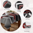 thumbnail image 5 of Grey Geometric Table Cloth Waterproof Tablecloths, Modern Abstract Black White Red Striped Tablecloth Dining Table Cover for Kitchen Party Tabletop Outdoor, Rectangle Tablecloth 54x108 Inch, 5 of 9