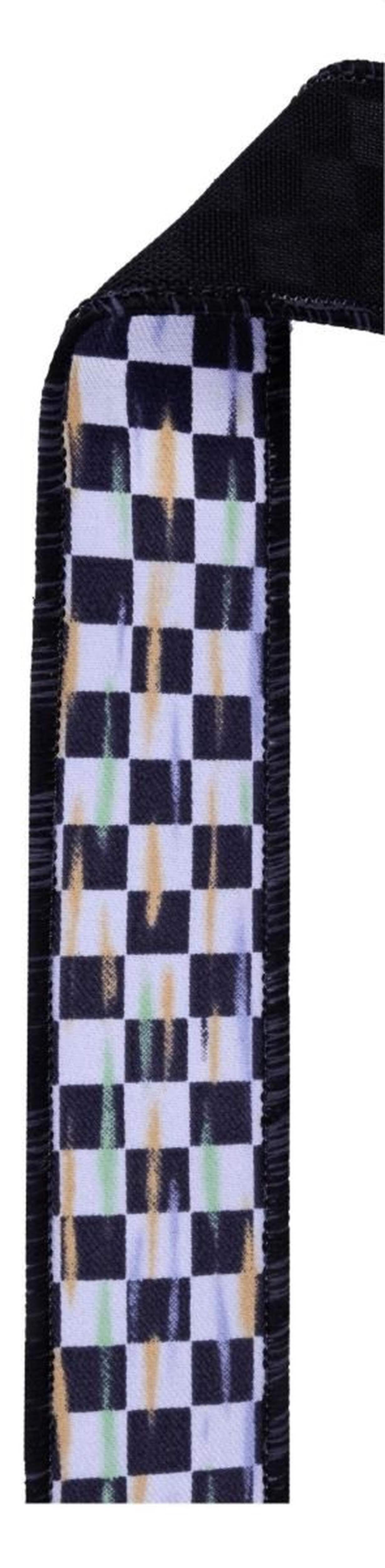 1.5in Mini Antique Checked Ribbon: Black (10 Yards)