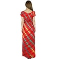 thumbnail image 4 of Bimba Women Red Rayon Maxi Dress Tie & Dye Summer Gown W/ Slit Resort Wear, 4 of 6