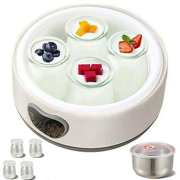 Yogurt Maker,Electric Portable Yogurt Maker Machine with Stainless Steel Liner & 4 Reusable Glass Jars,1.2L,Constant Temperature Fermentation,White