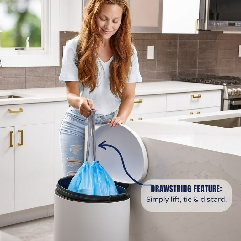 Plasticplace 8-9 Gallon Simplehuman®* Compatible Blue Trash Bags Code H,  100 Garbage Bags
