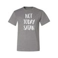 thumbnail image 2 of Quote Not Today Satan Funny Witty Inspirational/Christian Men's Graphic T-Shirt, Heather Grey, 2XL, 2 of 3