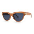 thumbnail image 3 of Womens Mod 20s Art Deco Cat Eye Horn Rim Plastic Sunglasses Tan Black, 3 of 5