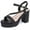Black, variant on DADAWEN Women's Open Toe Platforms Hight Block Chunky Heels Sandals Party Wedding Dress Shoes Black 7 US