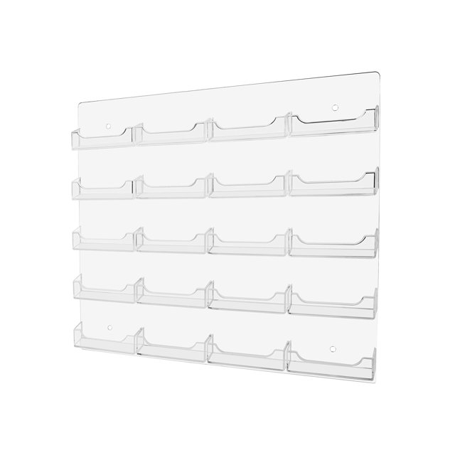 Marketing Holders 20 Pocket Wall Mount Realtor Contact Business Card Display Storage & Organization Multi Pocket Gaming Cards Membership VIP Point Card Retail Rack Clear Pack of 1