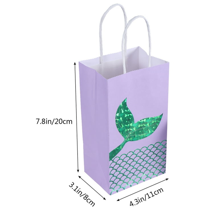 10pcs/set Plastic Gift Wrapping Bag, Cartoon Mermaid Tail Pattern Gift Bag  For Party