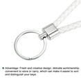 thumbnail image 3 of Uxcell PU Keyring Woven Lanyard Straps Braided Leather Keychain, White 2 Pack, 3 of 5
