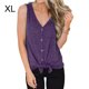 thumbnail image 1 of Chaleco Con Cuello En V Sin Mangas Con Lazo Al Frente Camiseta Mujer Verano Botón Top, Morado, XL Monstrate AP002390-16, 1 of 7